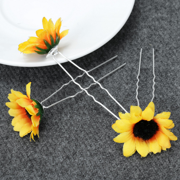 🍒 Sunflower 🌻 Silver Hair Pins - Picture 5 of 5